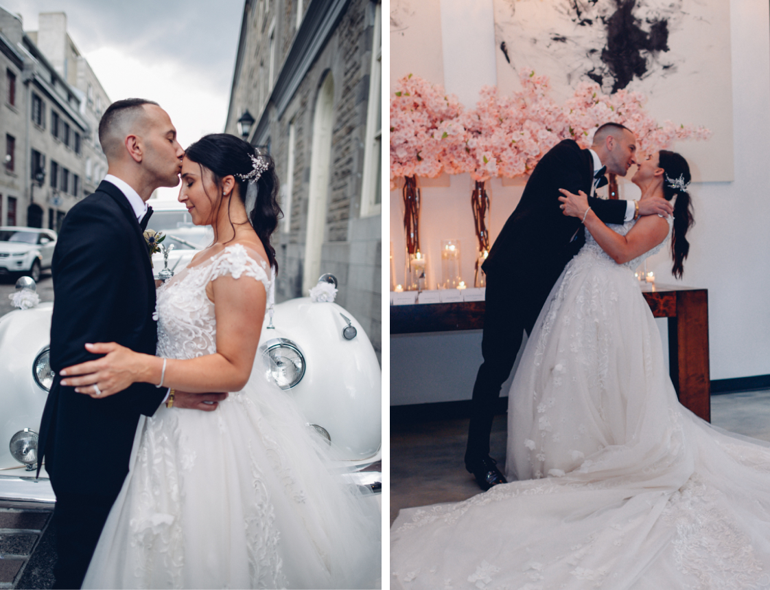 Montreal wedding photographer captures Italian wedding couple at Montreal venue