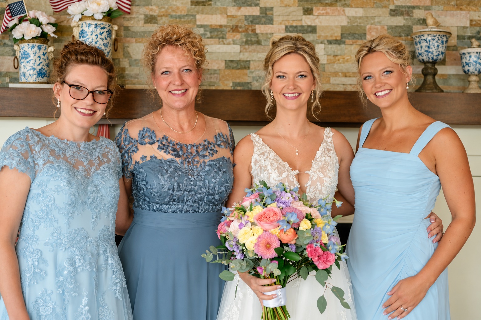 Jaci with her bridesmaids in Watertown, Upstate New York