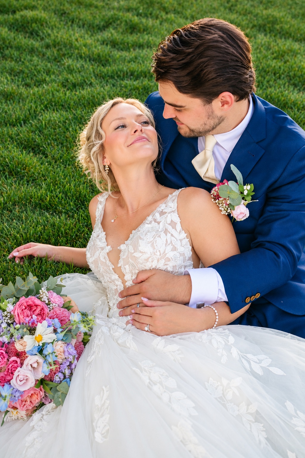 Jaci and Vincent in a lawn portrait in Watertown, Upstate New York