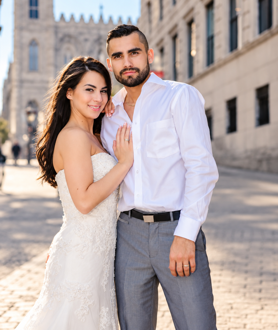 Sara and Kevin on an Old Montreal street